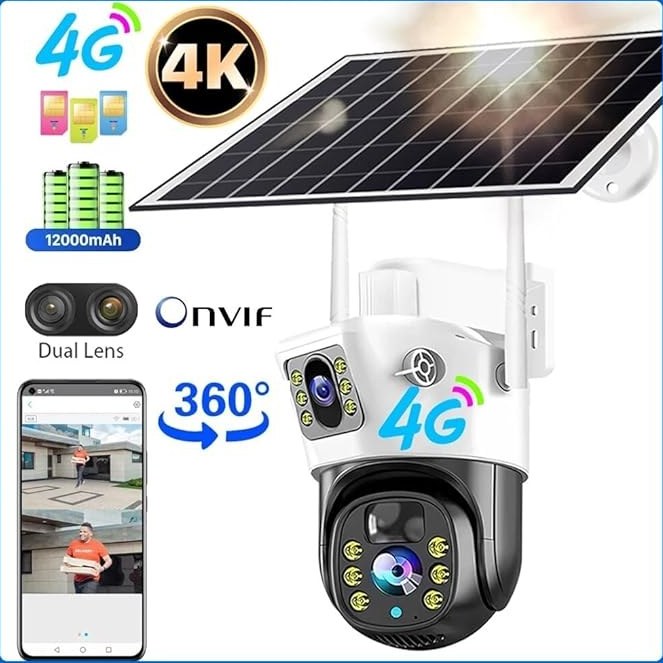 دوربین امنیتی خورشیدی V380 دو لنز