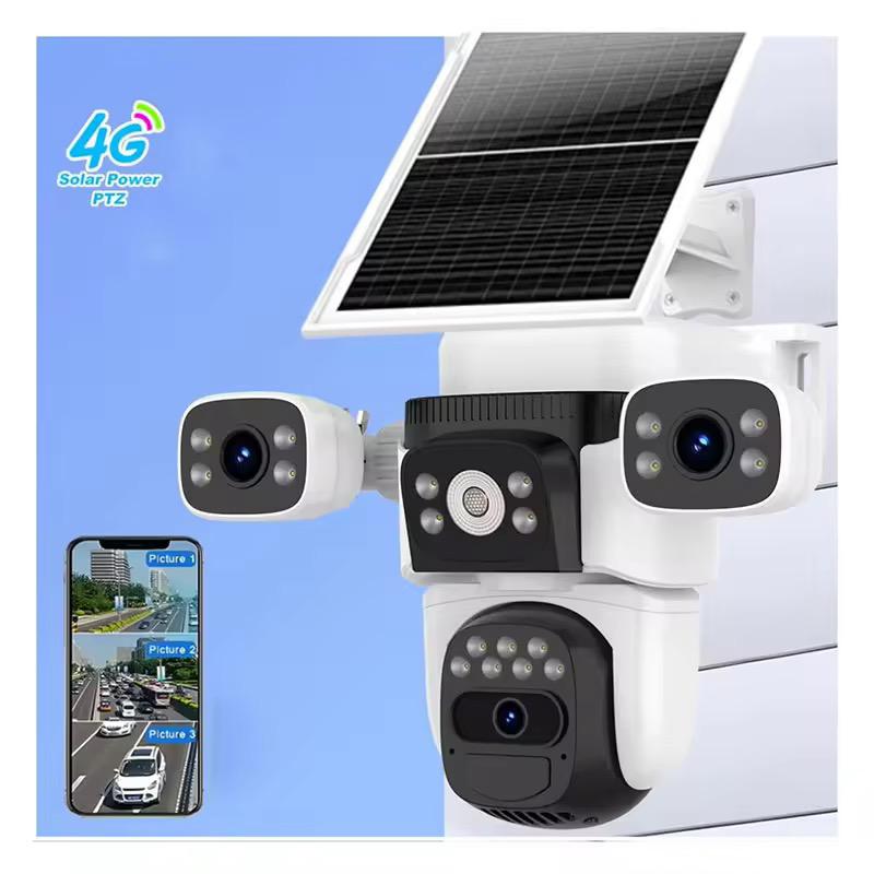 دوربین سیمکارتی سولار سه لنز چرخشی 15 مگاپیکسل مدل BG621SR سرور داخلی