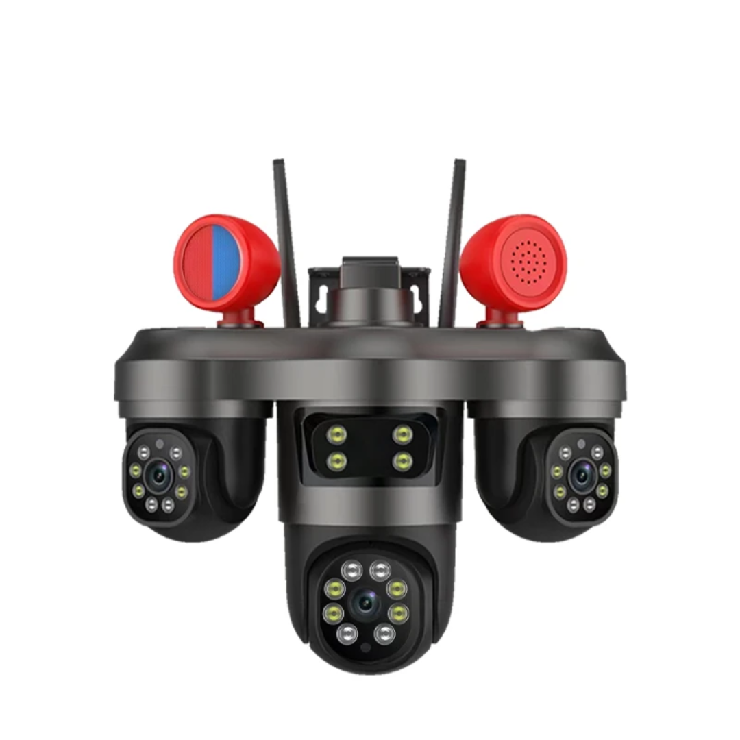 دوربین سیمکارتی ۳ لنز IPC-V380-LX-CD36CF رزولوشن 15 مگا پیکسل(هر سه لنز موتوردار دار و قابلیت چرخش از داخل برنامه می باشد) آژیر دار